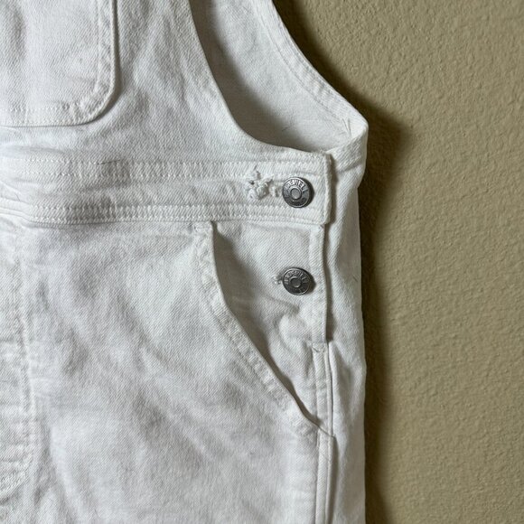 MADEWELL White Denim Shorts Overalls Size Small Raw Hem - Picture 4 of 11